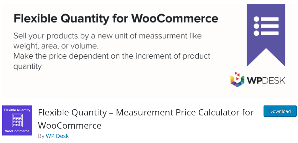 Flexible Quantity- measurement price calculator for WooCommerce